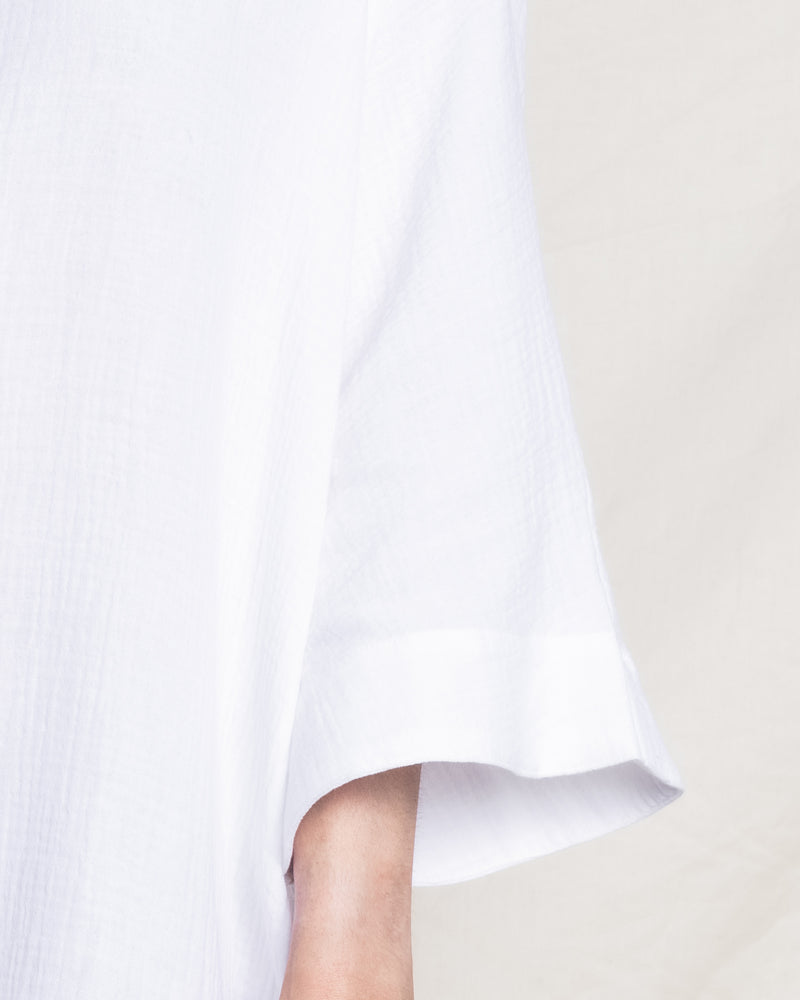 Women's Gauze Short Caftan in White
