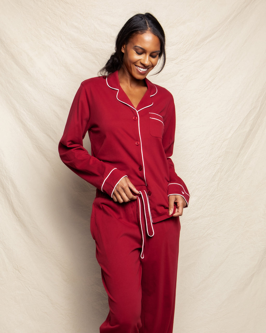 Red cotton pajamas clearance
