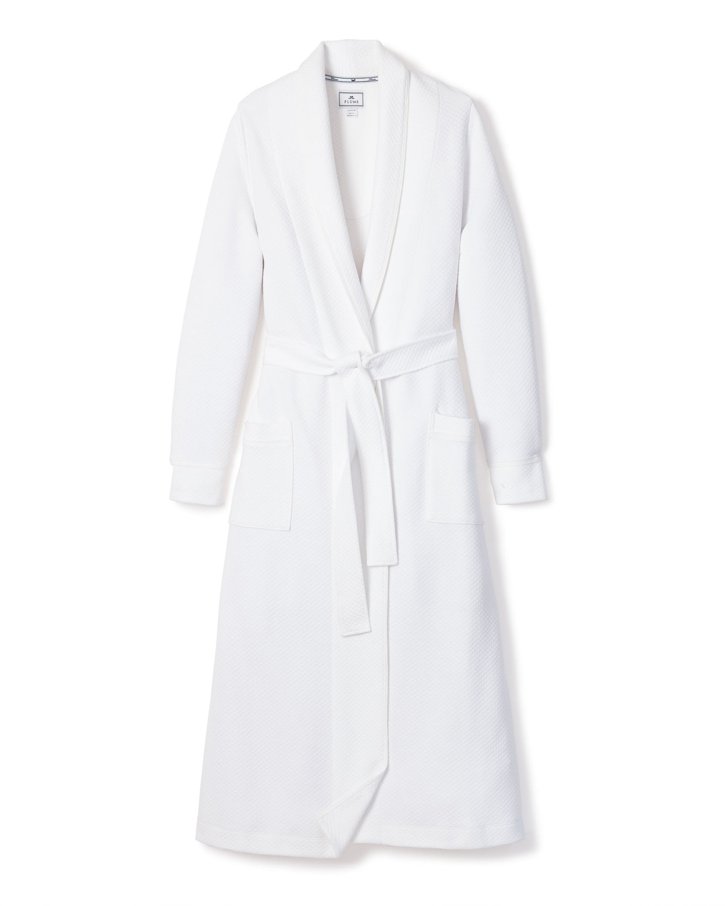 Women's Pima Jacquard Ophelia Robe in White in White#Color_White