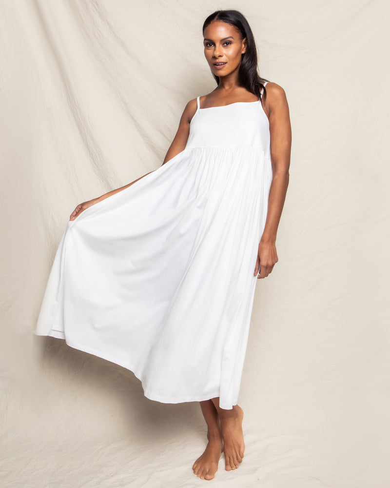 Women's Pima Serene Lounge Dress in White