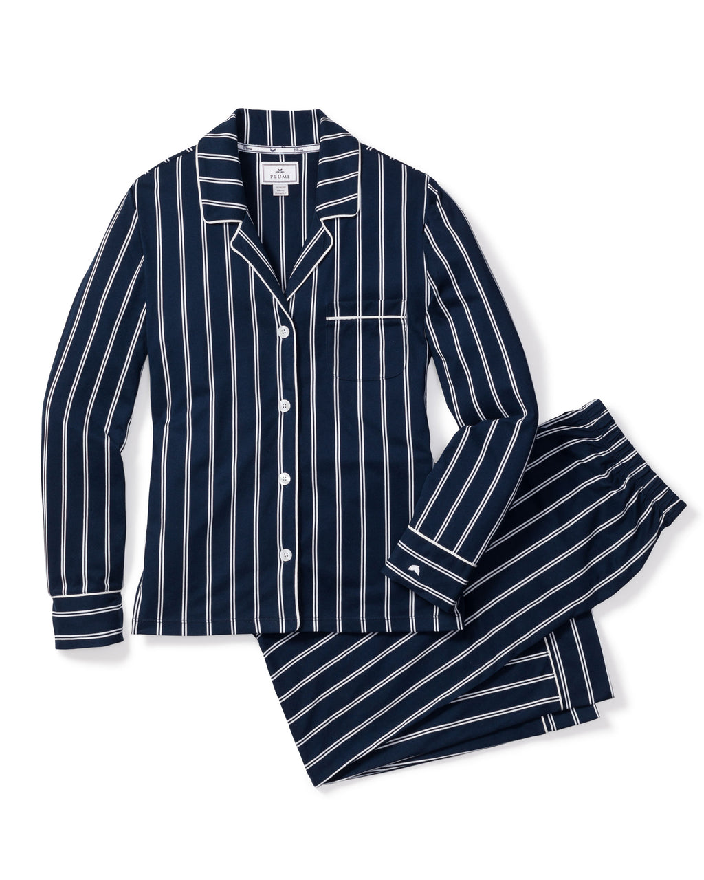 Westchic navy stripe on sale pajama with white top