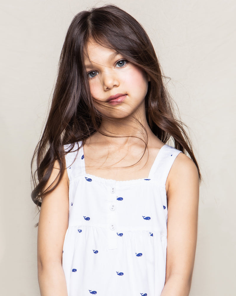 Kid's Twill Charlotte Nightgown in Whales