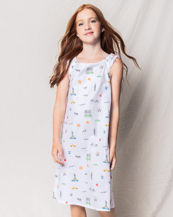 Girl's Twill Amelie Nightgown in New York! New York!