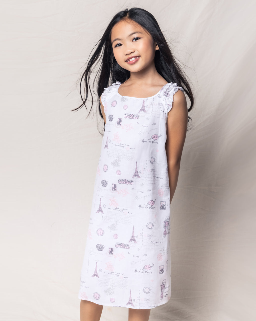 Girl's Twill Amelie Nightgown in Paris Musings – Petite Plume