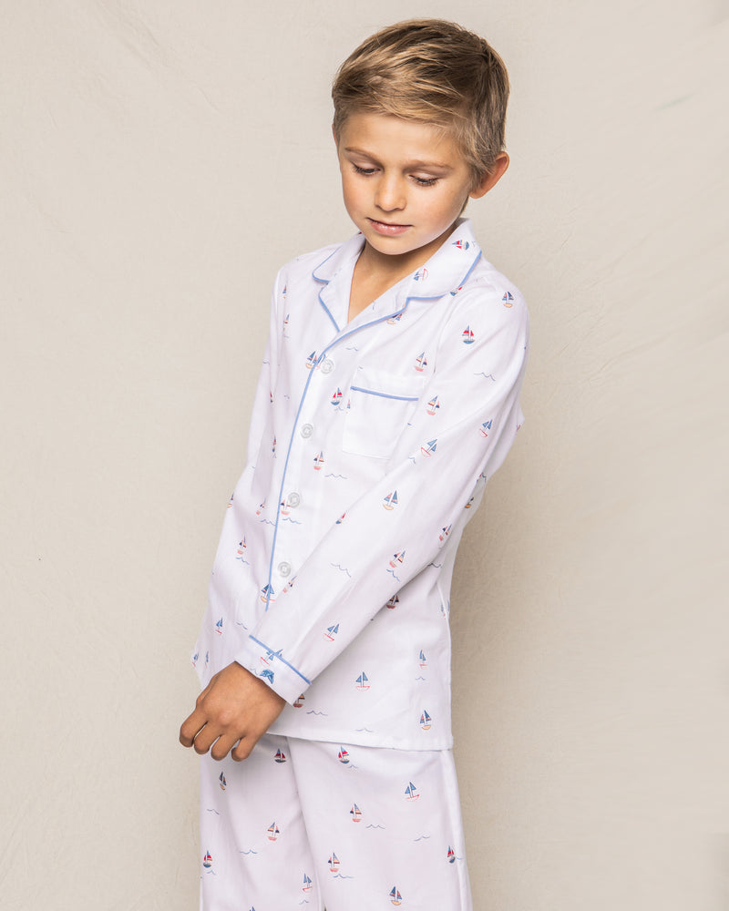 Kid's Twill Pajama Set in Bateau