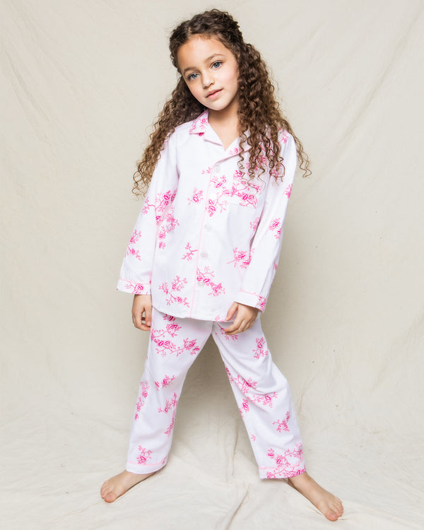Kid's Twill Pajama Set in English Rose Floral