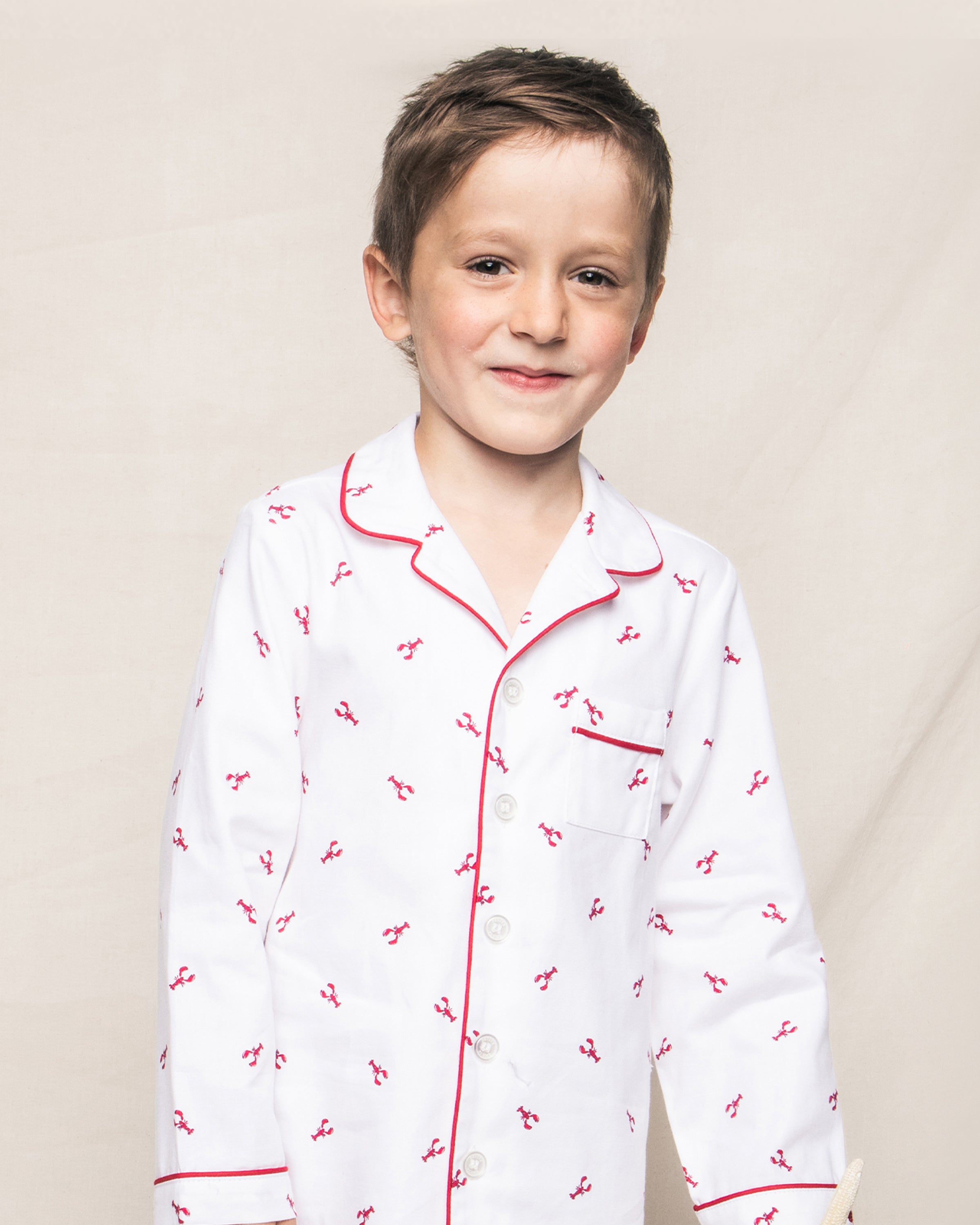 Kid's Twill Pajama Short Set in Brixham Lobsters in Brixham Lobsters#Color_Brixham Lobsters