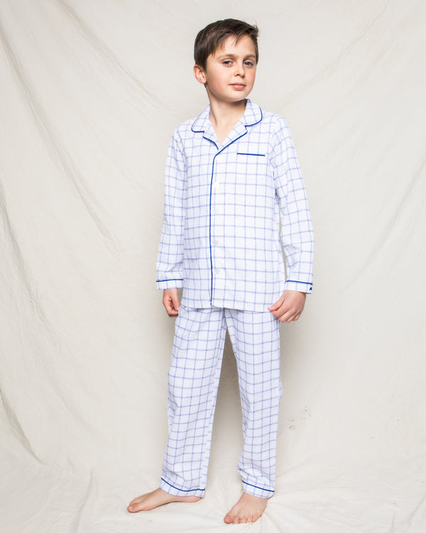 Kid's Twill Pajama Set in Nantucket Tattersall