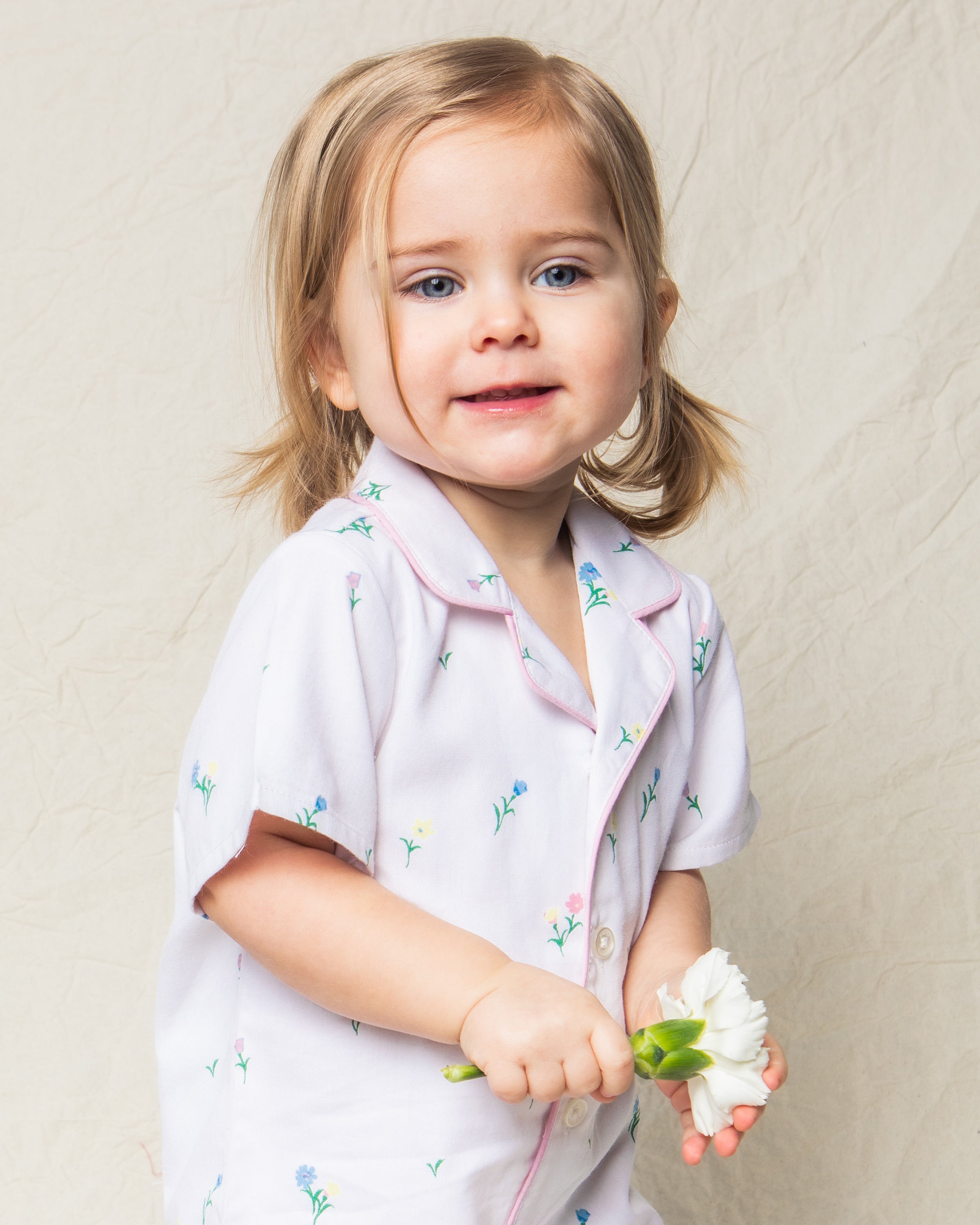 Baby's Twill Summer Romper in Brixham Lobsters in Tulips#Color_Tulips