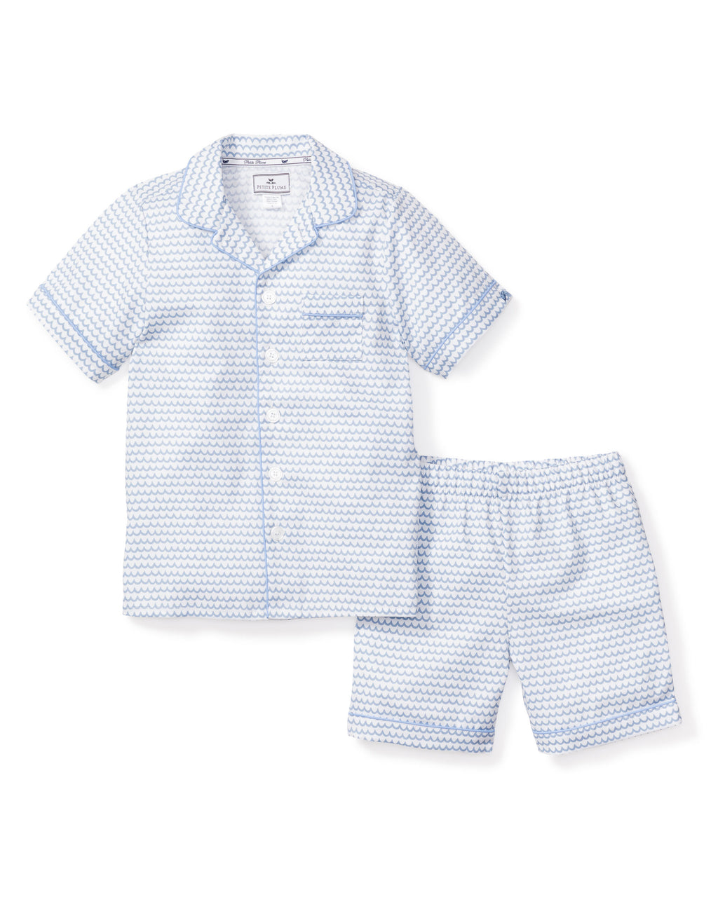 Kid's Twill Pajama Short Set in La Mer – Petite Plume
