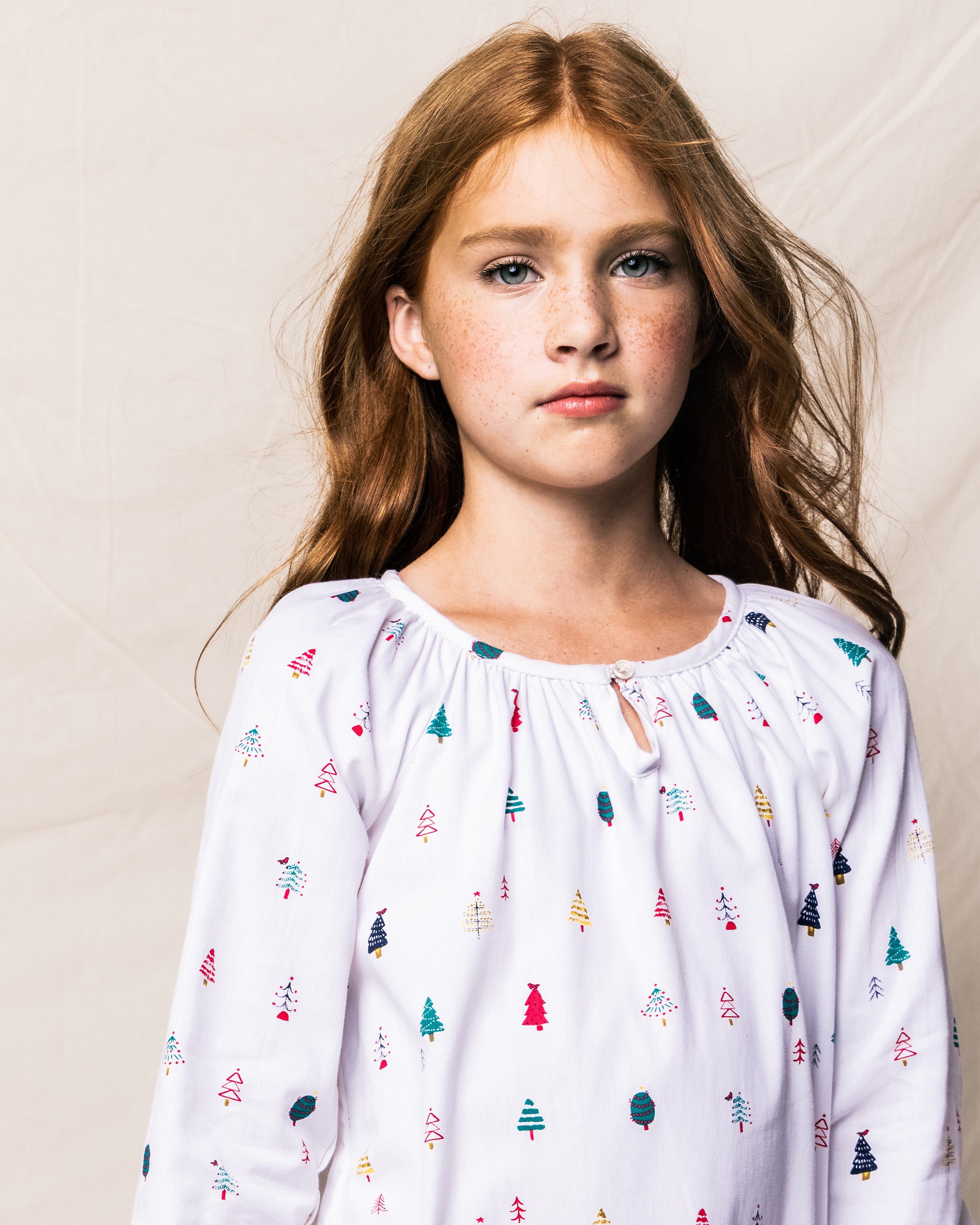 Girl's Twill Delphine Nightgown in Merry Trees in Merry Trees#Color_Merry Trees