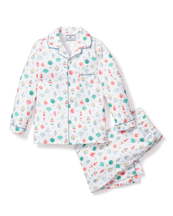 Kid's Twill Pajama Set in Vintage Ornaments