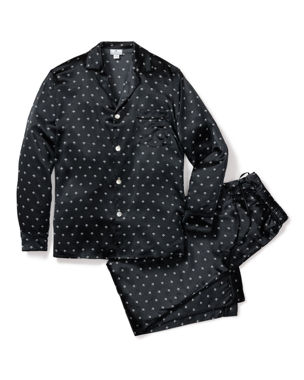 Men's Silk Pajama Set in Black Art Nouveau