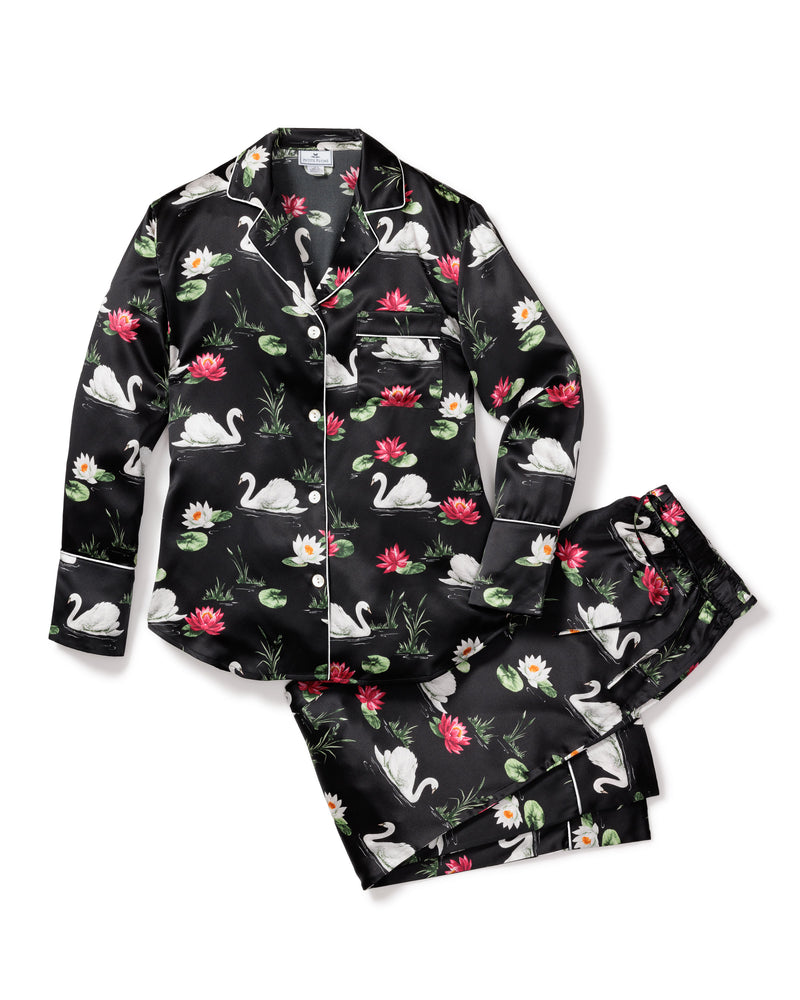 100% Mulberry Silk Women's 5th Avenue Swans Pajama