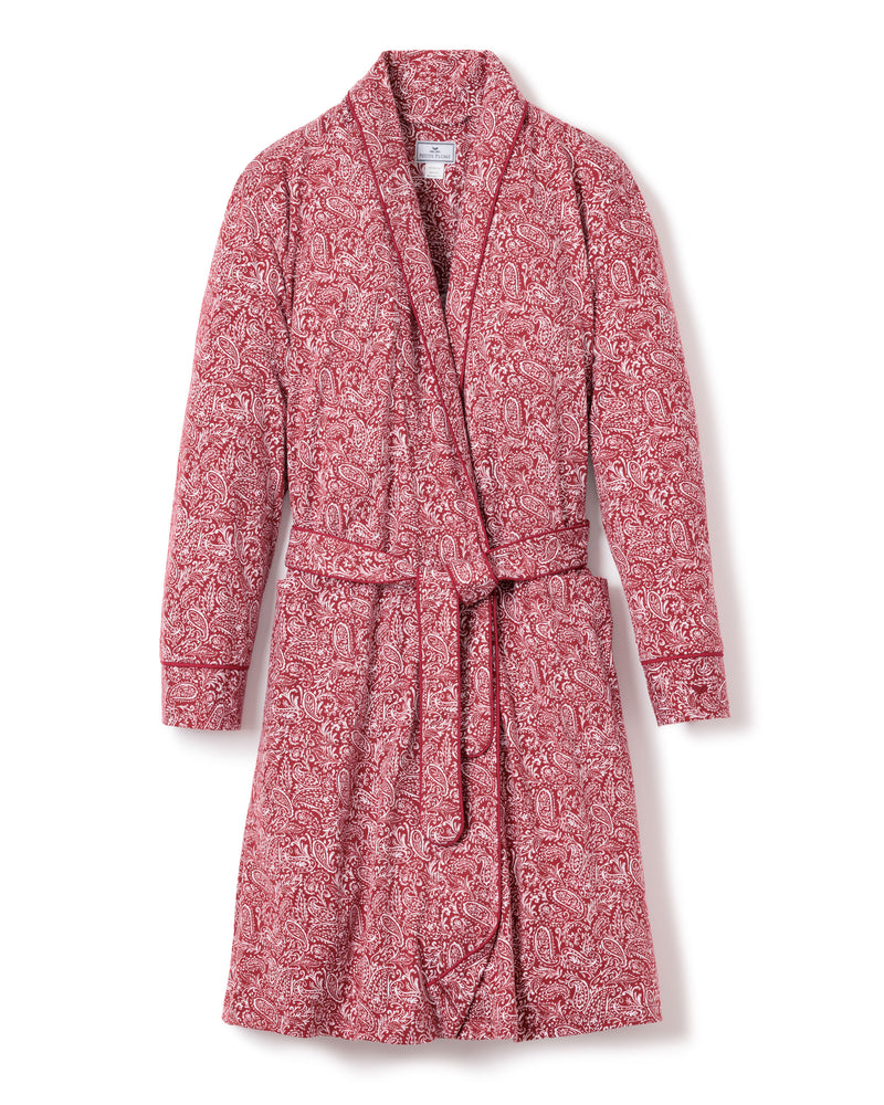 Luxe Pima Cotton Bordeaux Paisley Robe