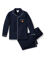 Halloween Limited Edition - Navy Flannel Pajama Sets with Jack o Lantern Embroidery