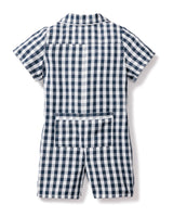 Navy Gingham Summer Romper