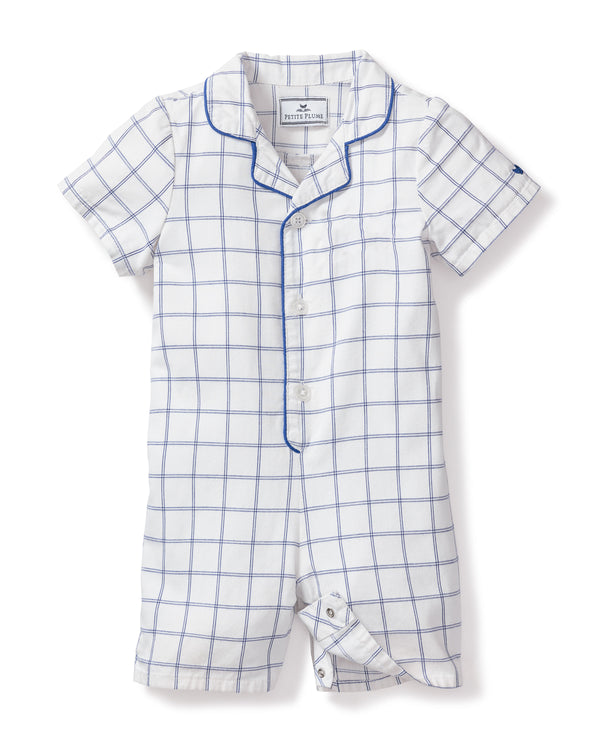 Baby's Twill Summer Romper in Nantucket Tattersall