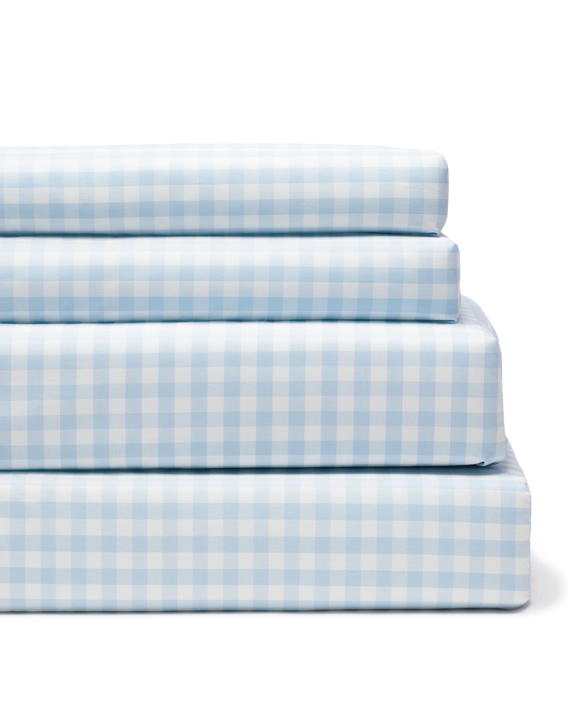 Luxe Premium 100% Cotton Light Blue Gingham Bed Sheets