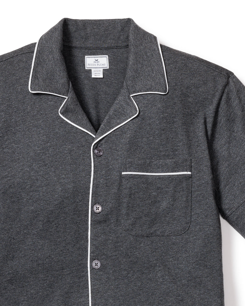 Pima Cotton Men's Dark Heather Charcoal Short Set