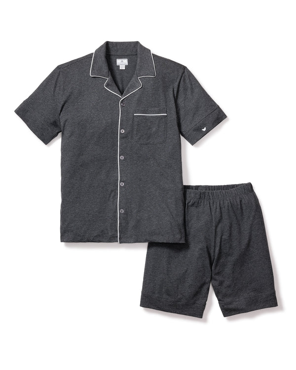 Men's Pima Pajama Short Set in Dark Heather