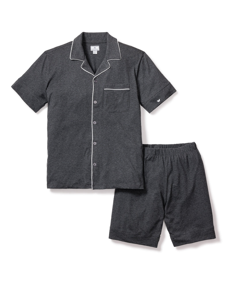 Pima Cotton Men's Dark Heather Charcoal Short Set