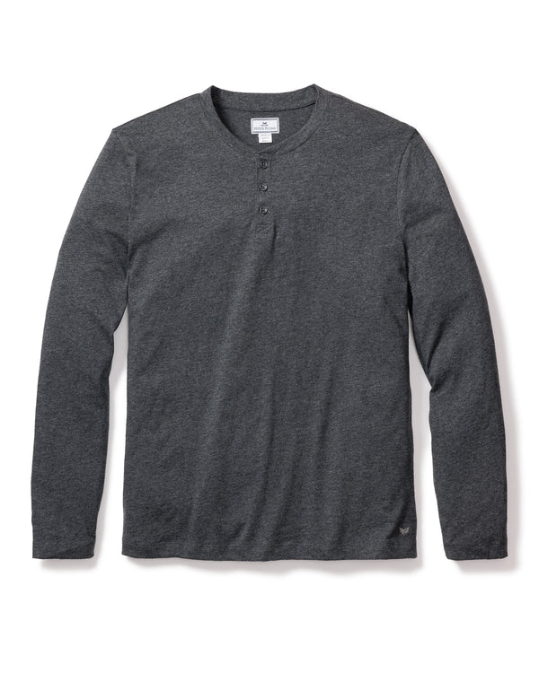 Men's Pima Henley in Dark Heather