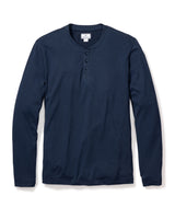 Pima Cotton Men's Navy Henley