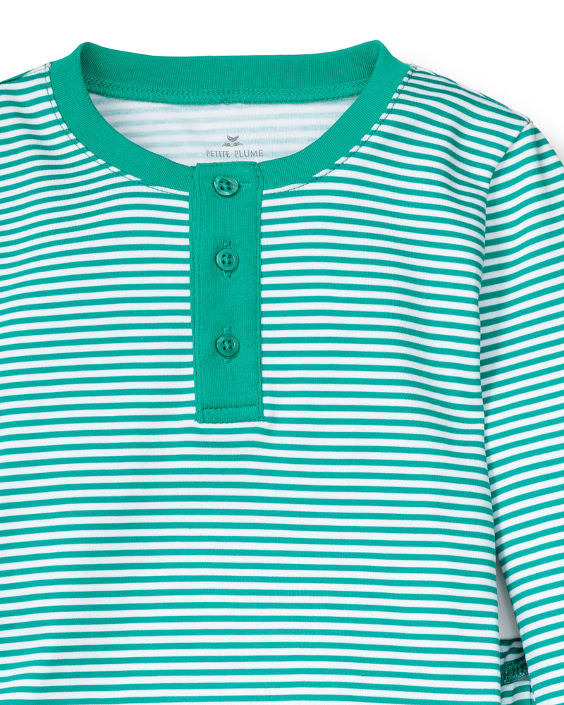 100% Pima Cotton Green Stripe Pajama