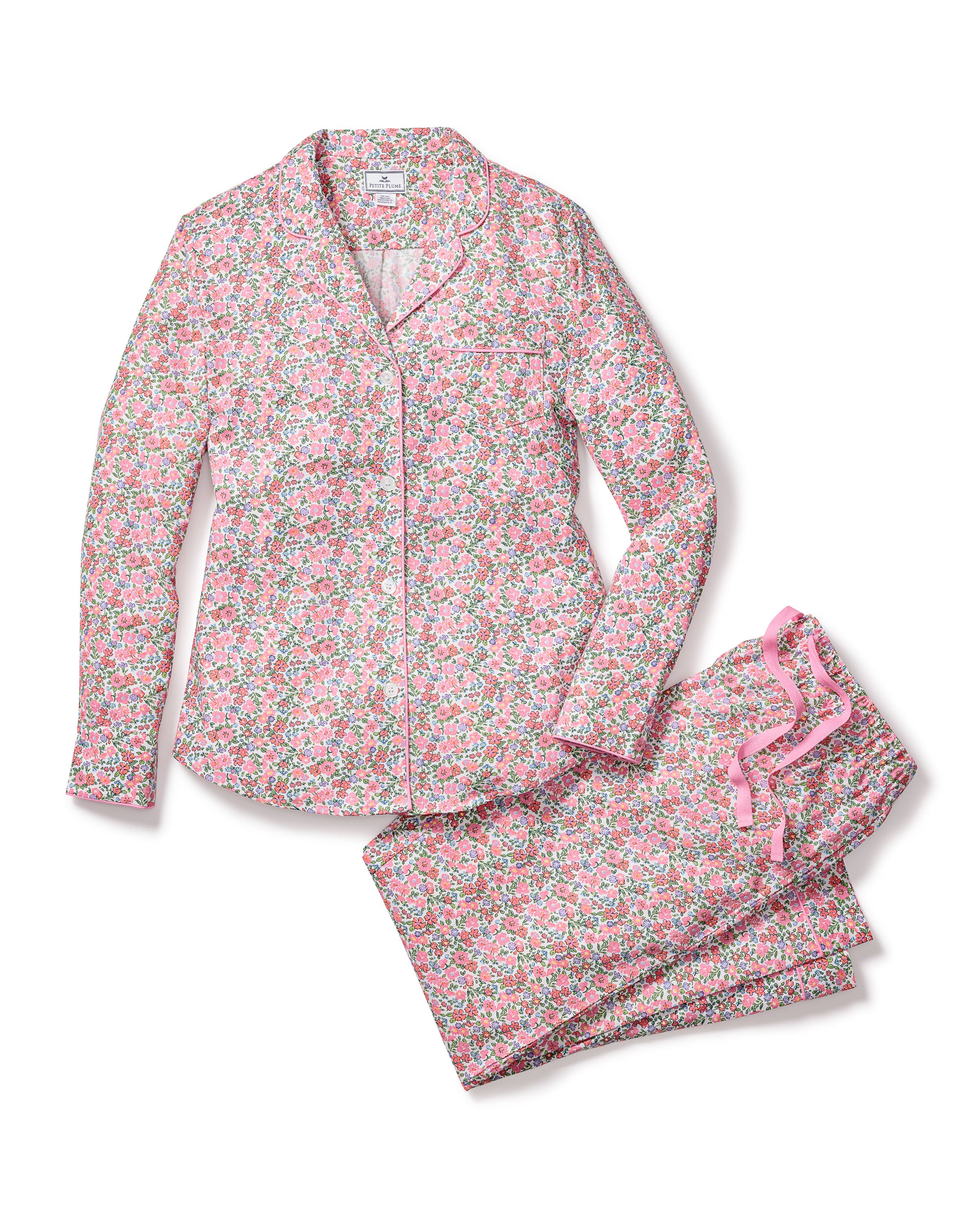 Women's Twill Pajama Set in Fleurs de Rose
