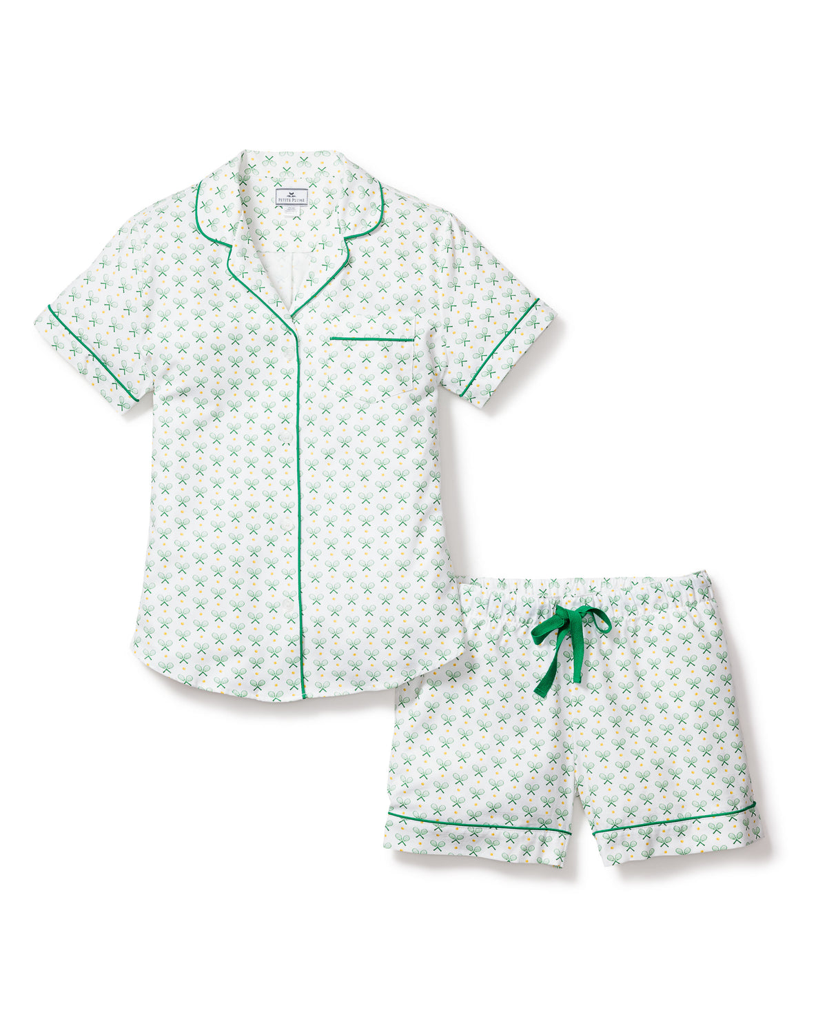 Women's Match Point Short Sleeve Pajama Short Set | Petite Plume