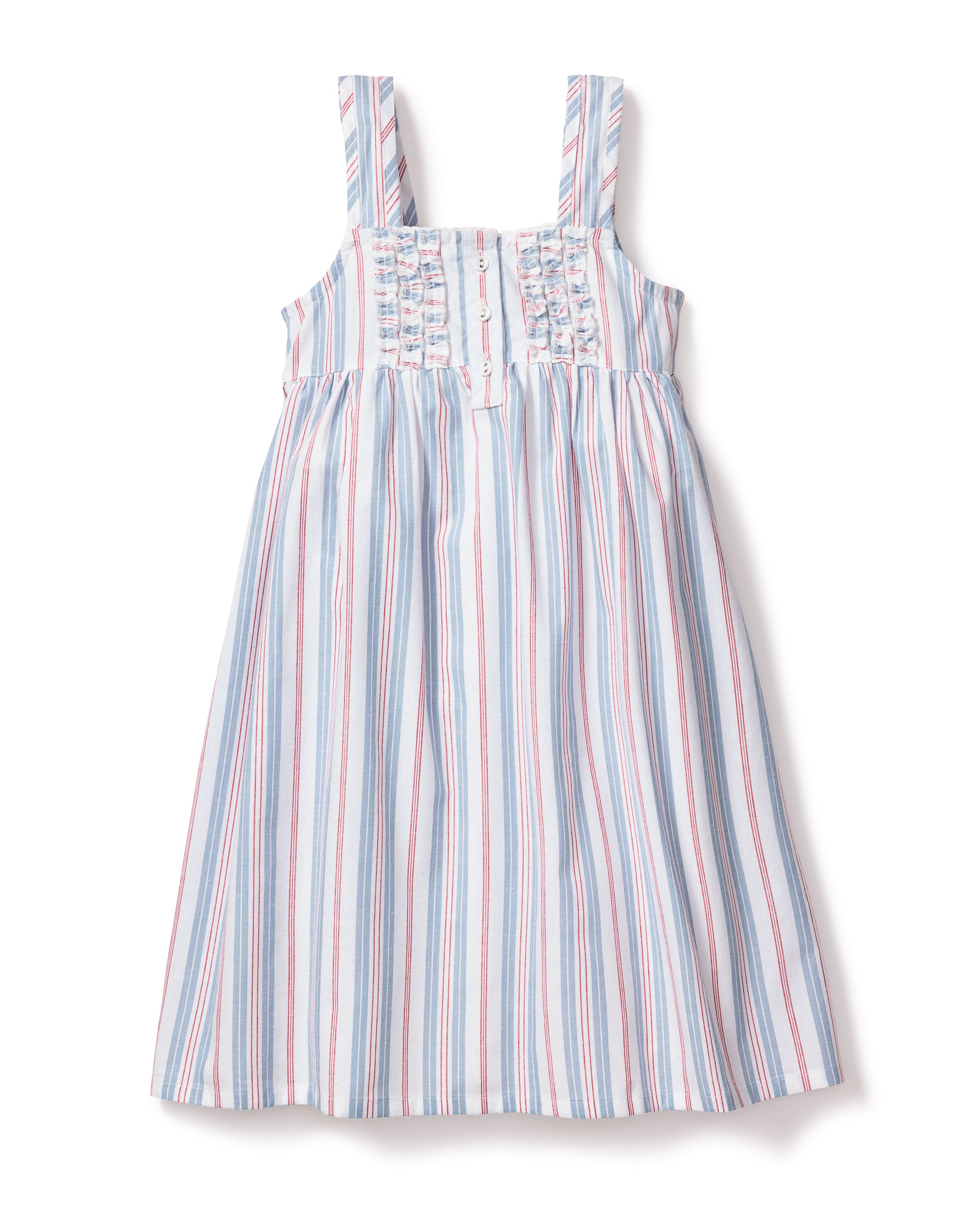 Girl's Twill Charlotte Nightgown in Vintage French Stripes