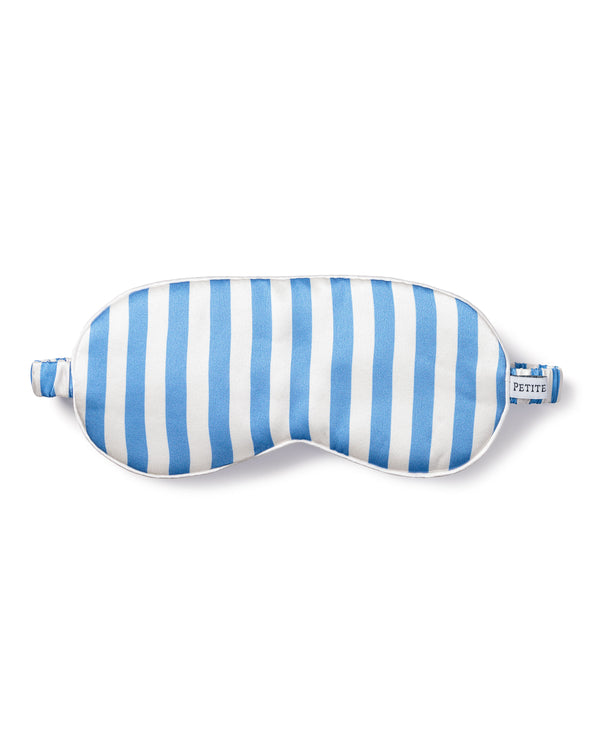 Women's Silk Sleep Mask in Azure Stripe