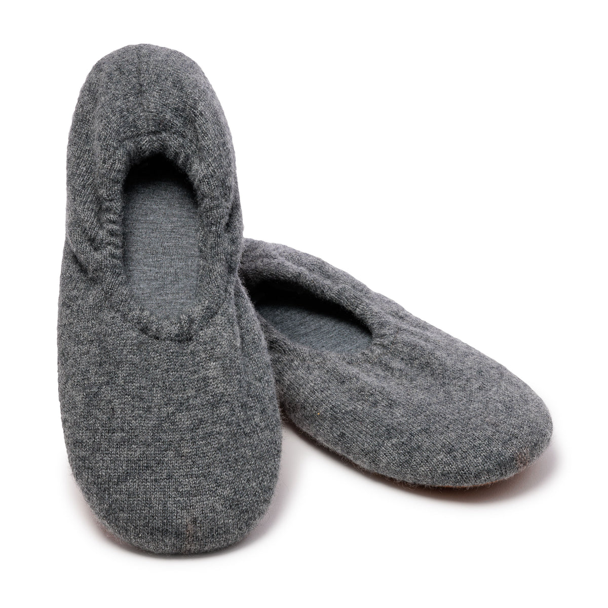 N. PEAL 100% Cashmere Women’s Slippers Fumo Gray EU 39-40 US 9-9.5 Women main image 3