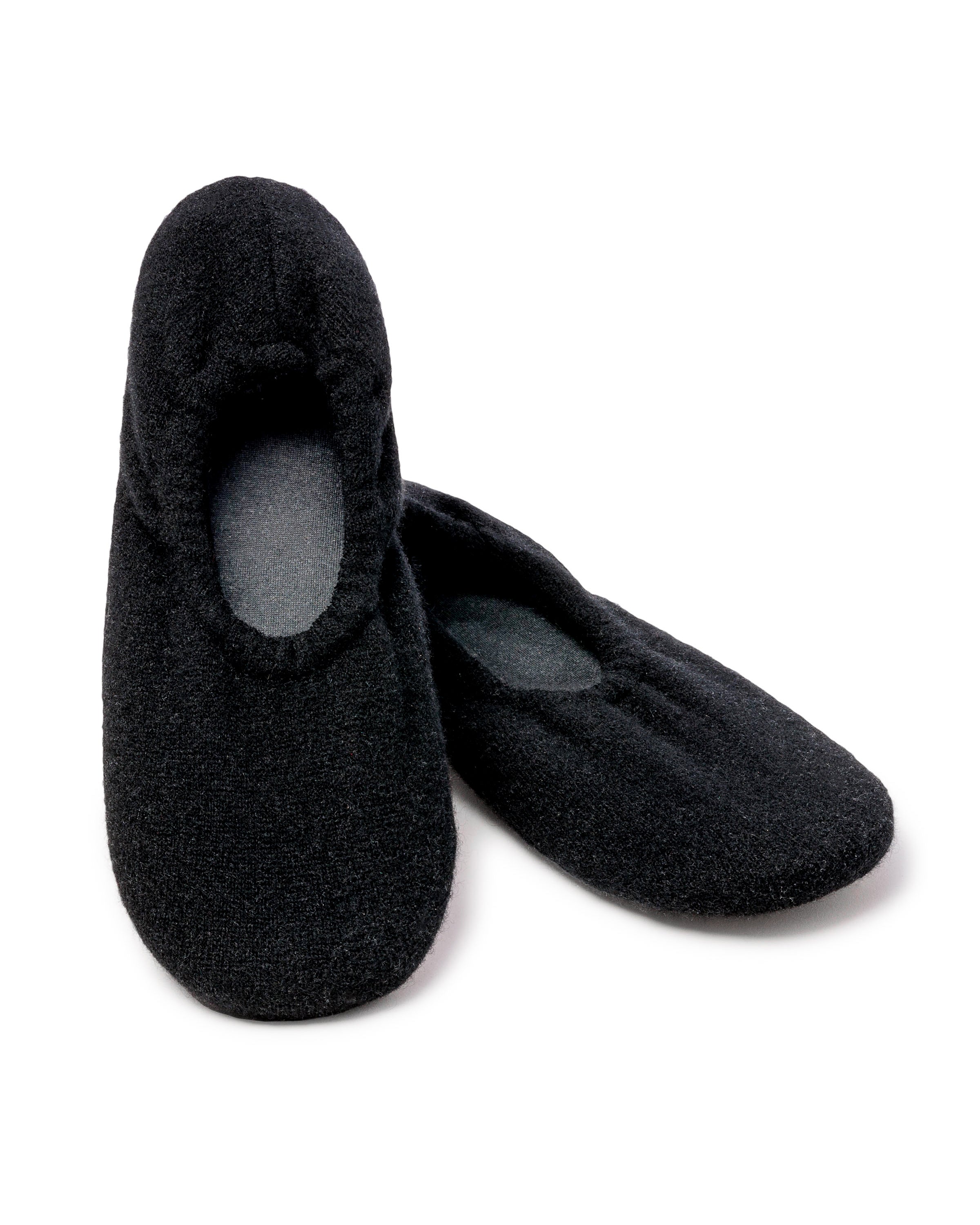 Women's Cashmere Slippers in Black