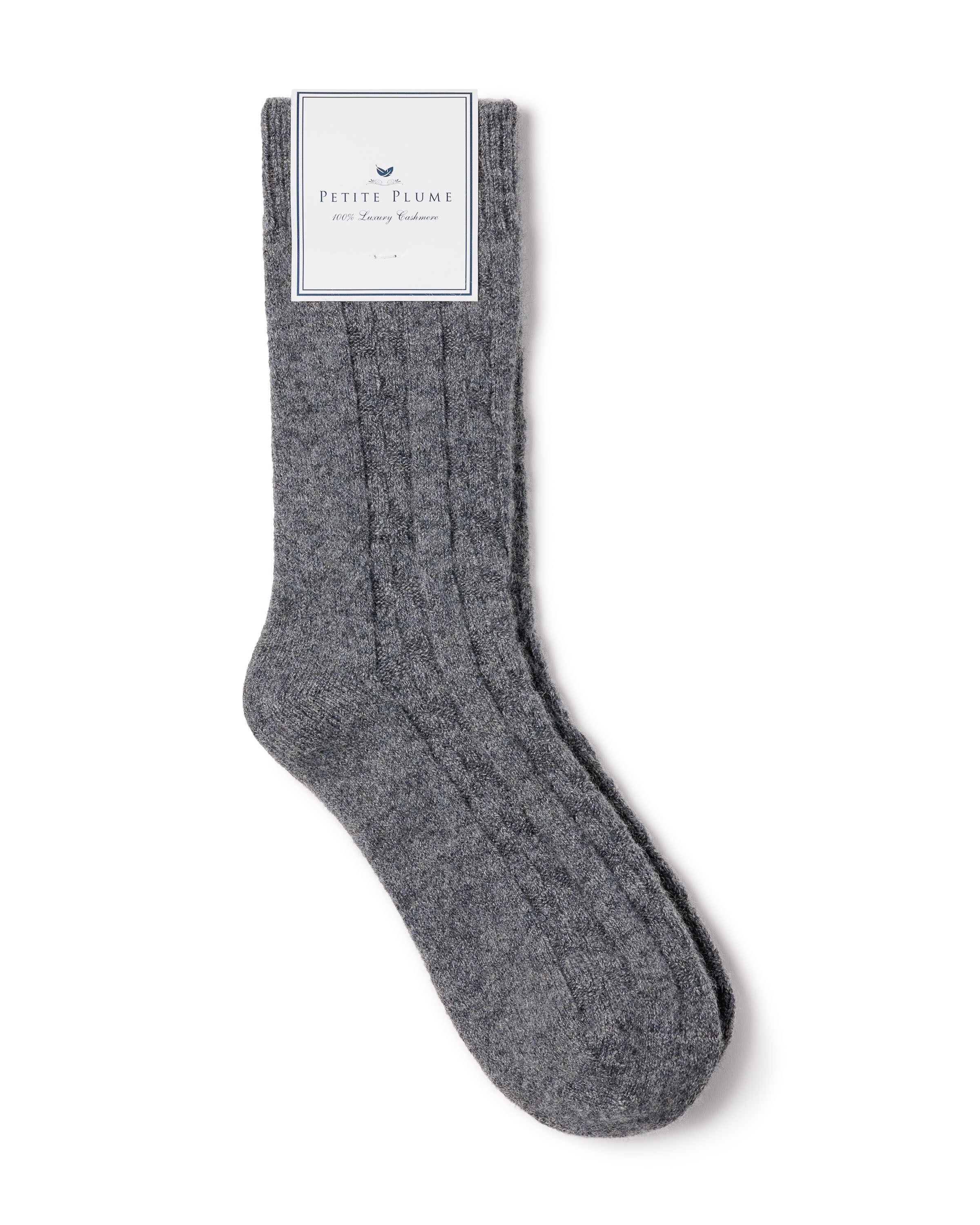 Women's Cashmere Socks in Black in Light Heather Grey#Color_Light Heather Grey