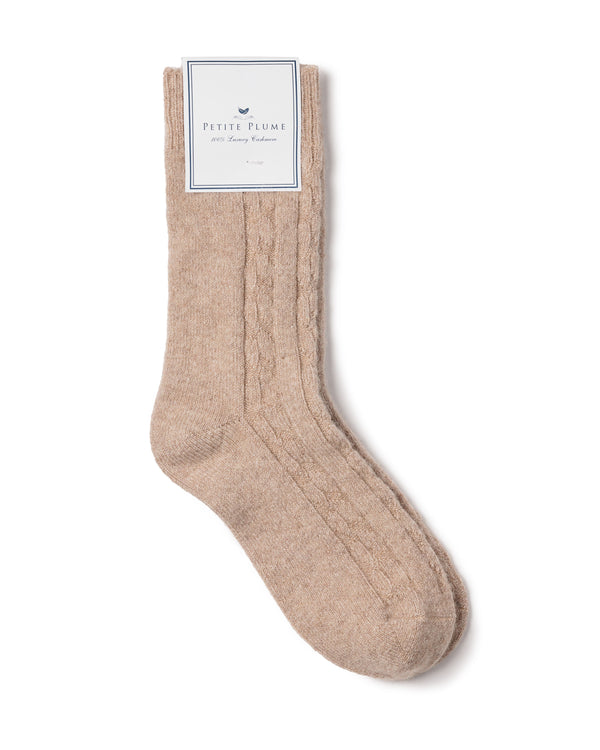 100% Cashmere Men's Socks in Beige