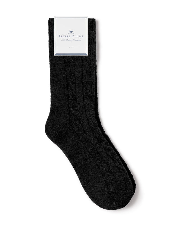 100% Cashmere Men's Socks in Black