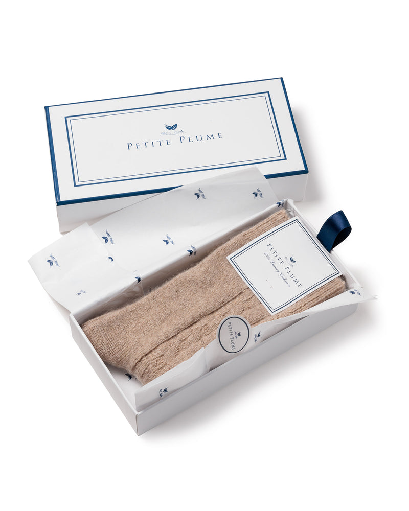 100% Cashmere Men's Socks in Beige