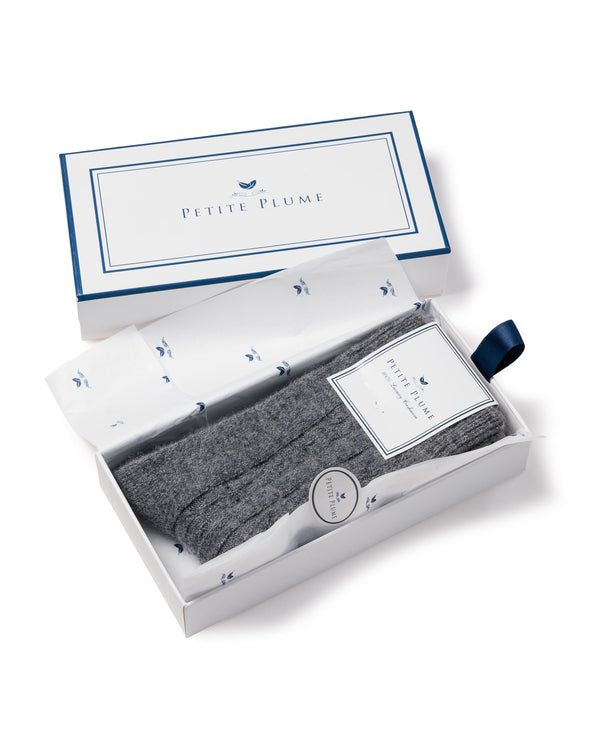 100% Cashmere Men's Socks in Dark Grey