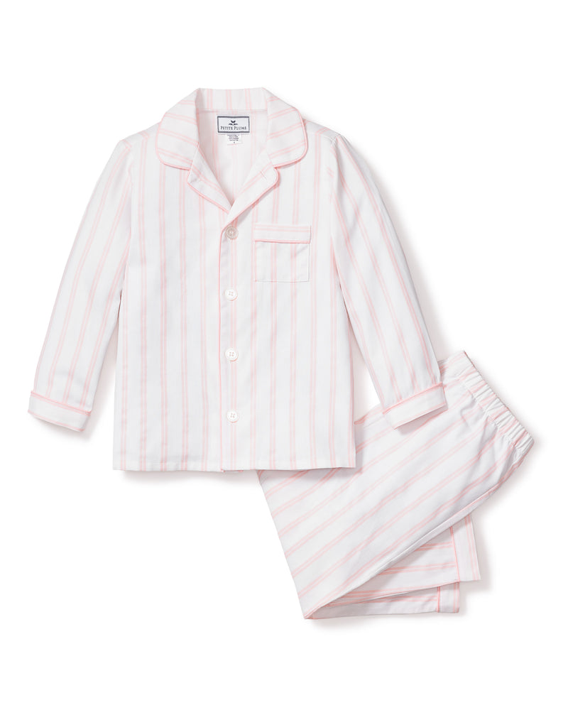Pink and white hotsell striped cotton pyjamas