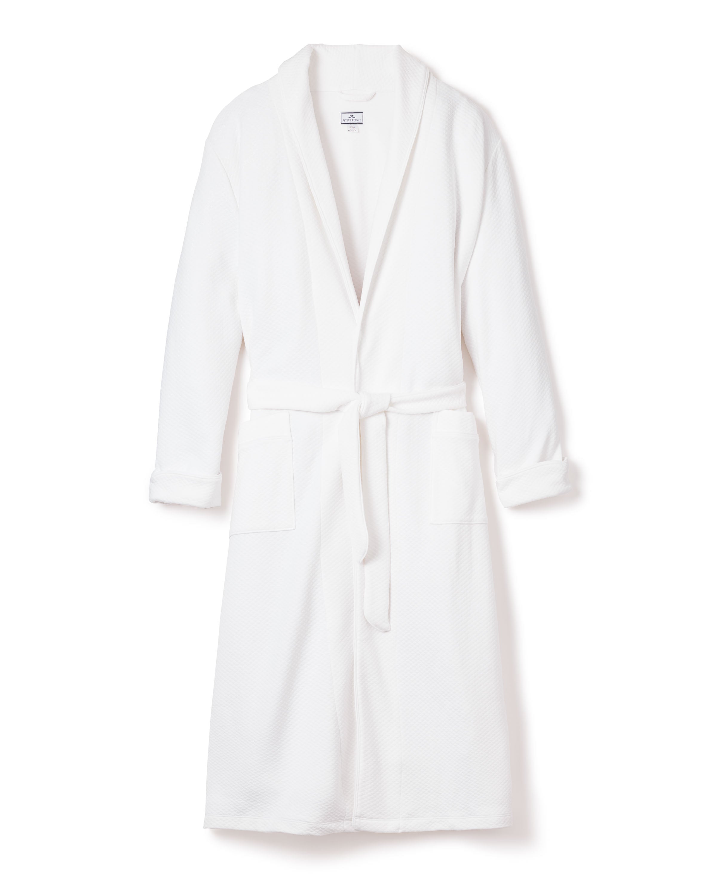 Men's Jacquard Robe in White – Petite Plume