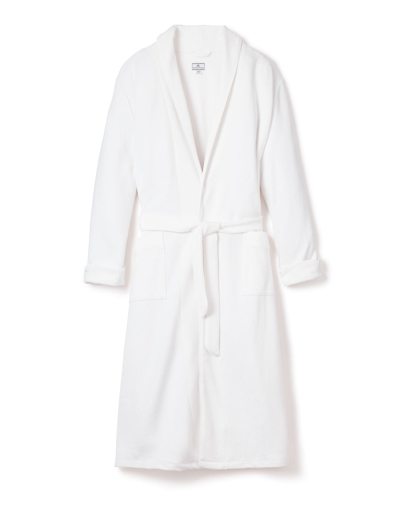 Men's Jacquard White Long Robe