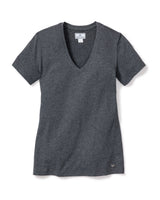 Women's Pima Dark Heather Grey Short Sleeve Top