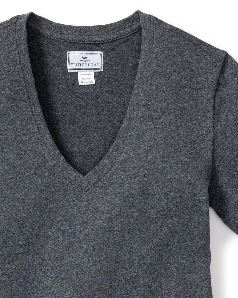 Women's Pima Dark Heather Grey Short Sleeve Top
