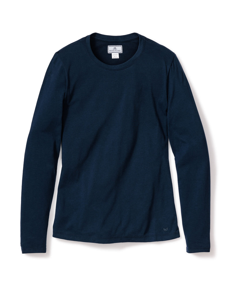 Women's Pima Navy Long Sleeve Top