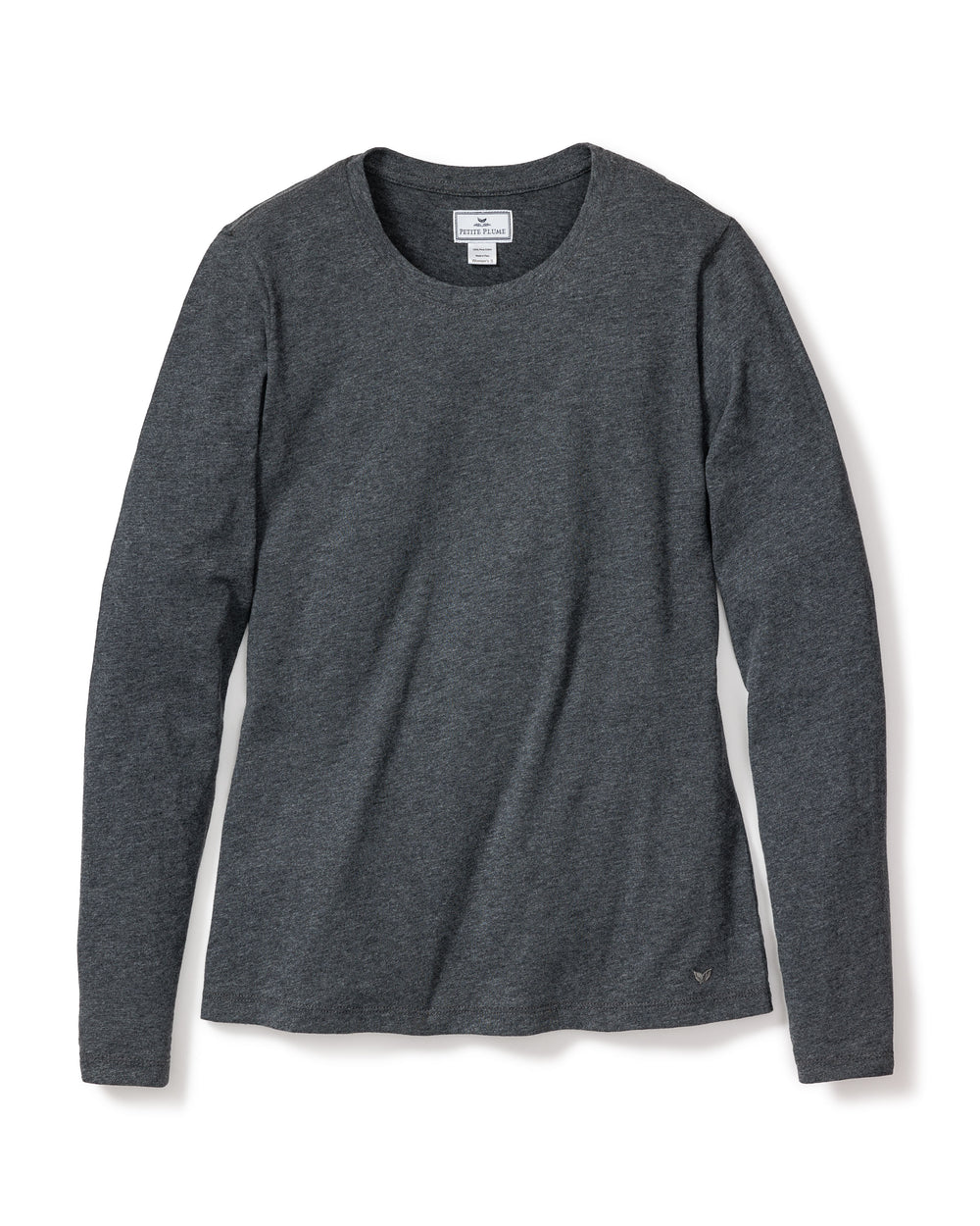Women's Luxe Pima Dark Heather Grey Long Sleeve Top | Petite Plume