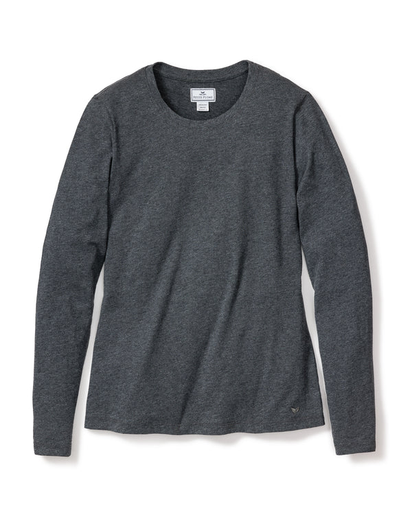 Women's Pima Dark Heather Grey Long Sleeve Top