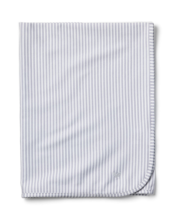 Pima Baby Blanket in Grey Stripes