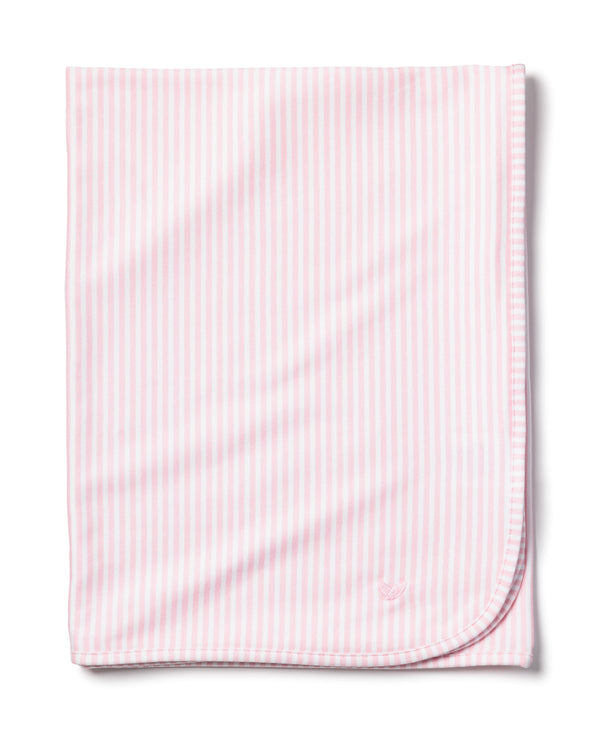 Pima Baby Blanket in Pink Stripes